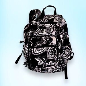 VERA BRADLEY BLACK WHITE PAISLEY X- large backpack